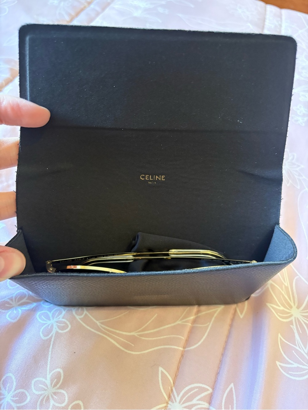 Celine Round Metal Sunglasses in Gold with Smoke Lenses - Unisex - Picture 2 of 10